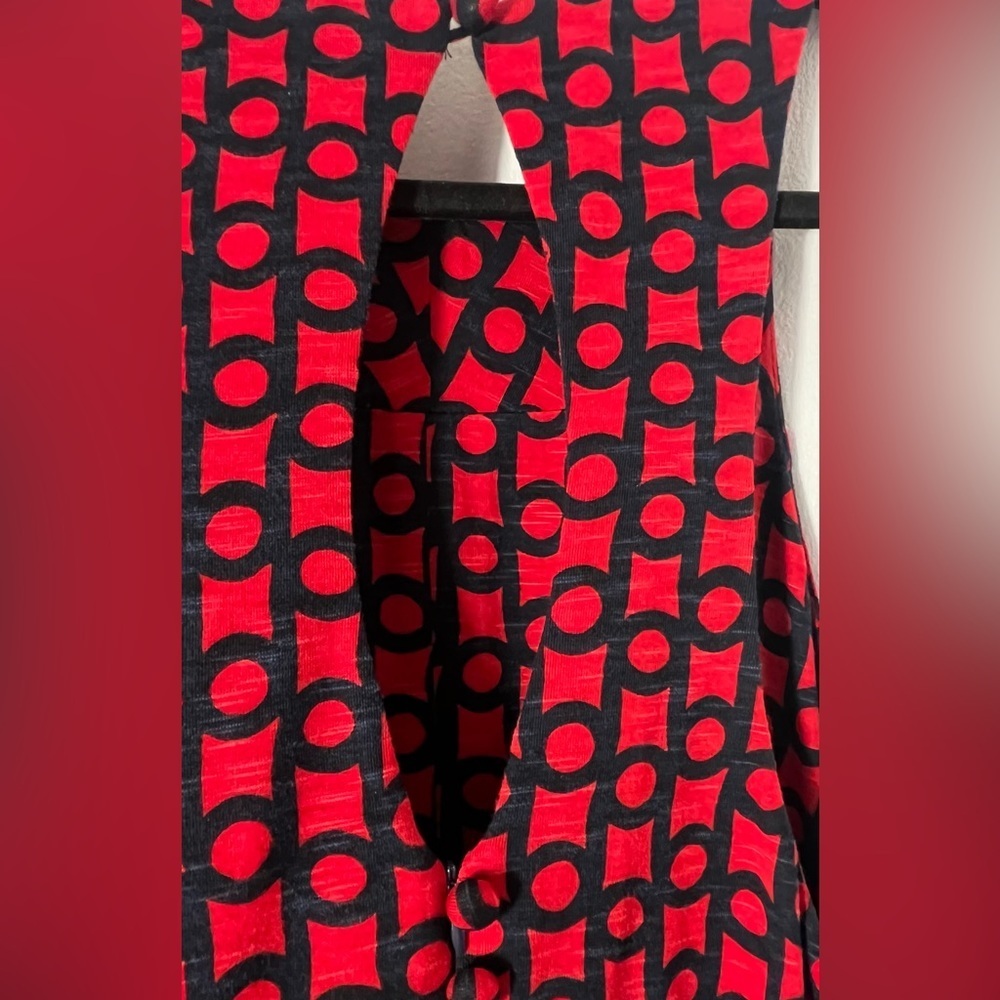 Milly Red and Blue Print Sleeveless Maxi Dress | Size L - Picture 7 of 11